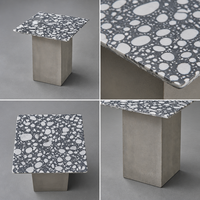 Table console contemporaine avec plateau en marbre et base minimaliste pour salon, intérieurs modernes, personnalisable