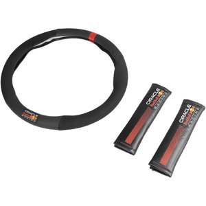 Kit coprivolante + imbottitura per cintura di sicurezza per auto Powerbar nero/rosso - Product Image 3