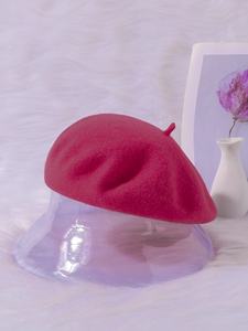 2025 venta al por mayor niños niñas Negro Blanco rojo lana boina francesa sombrero artista sombrero sólido cálido gorra invierno otoño - Product Image 4