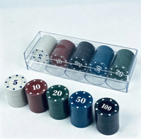 Jetons de poker ronds en plastique personnalisés, directement de l'usine à bas prix pour les jeux de casino et les soirées Texas Hold'em