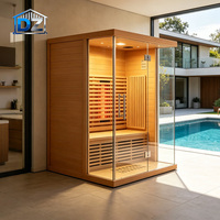 Sauna de Infrarrojos de Espectro Completo, Sauna de Luz Roja Infrarroja, Sauna Individual, Sauna Exterior de Cedro con Infrarrojos