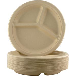 100% naturel 3 Compartiment Jetable de Fiber de Canne À Sucre Plaques Écologique Biodégradable Bagasse <span class=keywords><strong>Plateau</strong></span> - Product Image 6