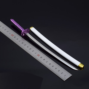 Bleach Anime <span class=keywords><strong>Rukia</strong></span> Kuchiki Sode No Shirayuki espada Katana modelo 26cm colección de alta calidad se puede personalizar modelo de espada de Metal - Product Image 3