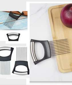 Soporte para Rebanar Carne de Acero Inoxidable, Pelador de Tomates, Soporte para Rebanar Limones, Rebanador Multifuncional para Cebollas con 10 Puntas - Product Image 4