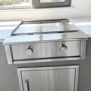 Thương mại thép không gỉ khí vỉ nướng gas Nồi chiên điện bàn Teppanyaki BBQ gas vỉ nướng trạm - Product Image 3