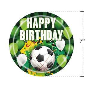Juego de Artículos para Fiesta Temática de Fútbol, Platos, Vasos y Servilletas de Papel con Diseño de Feliz Cumpleaños de Fútbol para Decoración de Fiestas Infantiles - Product Image 4