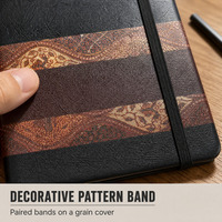 Carnet à couverture rigide en cuir PU avec logo personnalisé Fandi A5, 100 feuilles, imprimé léopard mignon, élastique, lignage épais, cadeau pour étudiant ou école