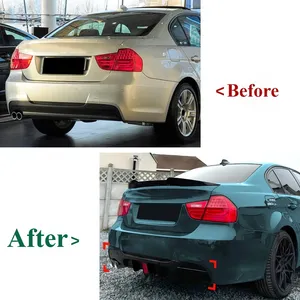 ลิ้นกันชนหลังรถยนต์สำหรับซีรีส์ 3 E90 E91 M Sport ปี 2005-2012 สไตล์ดิฟฟิวเซอร์ ชุดแต่งกันชนล่าง - Product Image 2