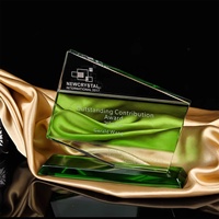 Vente en gros de plaque signalétique personnalisée K9 cristal acrylique certificat Jade pour bureau ensemble certification trophée récompenses cadeaux souvenirs