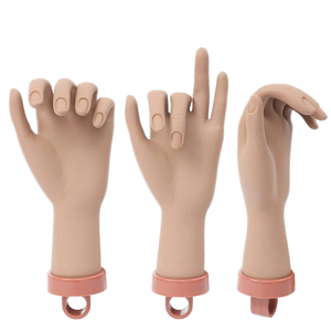 Main d'entraînement flexible pour la pratique des ongles, présentoir de doigts pour la formation en manucure DIY et le nail art - Product Image 2