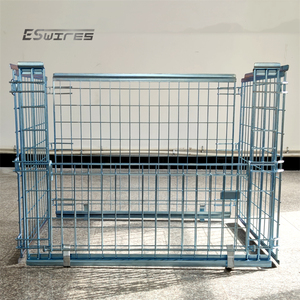 Thép mạ kẽm lưu trữ Stackable gấp ráp kim loại số lượng lớn <span class=keywords><strong>container</strong></span> Euro lồng <span class=keywords><strong>Pallet</strong></span> - Product Image 2