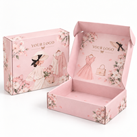 Boîte d'expédition en carton ondulé rose personnalisée, boîte cadeau de luxe biodégradable avec logo personnalisé