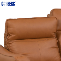 Ensemble de canapés inclinables électriques haut de gamme en cuir véritable MANWAH CHEERS avec commande vocale et appuie-tête électrique pour salon