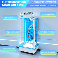 Machine à couper les ciseaux à prix de gros pour poupées de taille enfant, de qualité commerciale, avec vitrine en acrylique pour centre commercial d'arcade intérieur