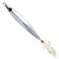 Señuelo de jigging de aleación de zinc plateado brillante para macarela, agua salada, lago, río, tiro largo, señuelo de profundidad media, para zander, lubina, tilapia