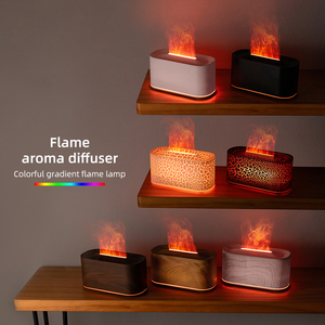 Diffuseur d'huiles essentielles ultrasonique avec lumière d'ambiance pour chambre à coucher, bureau, espace personnel, design imitation bois - Product Image 2