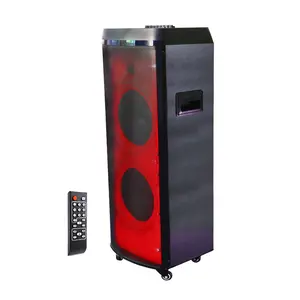 12 Inch Big Portable Speaker Sound System 60w Super Bass Trolley and Wheels Party Karaoke Speaker with Mic and Bluetooth