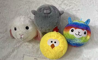 Nouvelle forme personnalisable couleur petit rond poussin de pâques boules en peluche gonflables PVC vessie intérieure boule en peluche mignon jouet pour enfants