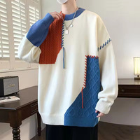 Pull-over en tricot personnalisé avec logo pour homme, motif streetwear, col rond, manches longues, pull en tricot d'hiver pour homme