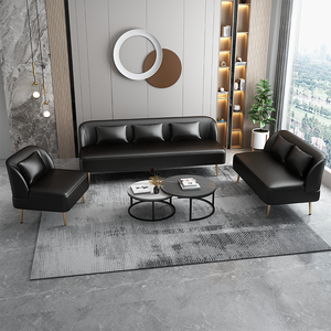 Ensemble de canapé trois places de style italien, luxe léger, design simple en tissu rouge pour salon, <span class=keywords><strong>appartement</strong></span>, hôtel - Product Image 2