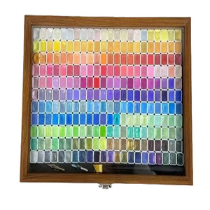 Pigmento <span class=keywords><strong>de</strong></span> Acuarela Perlado, Juego <span class=keywords><strong>de</strong></span> Pintura Profesional <span class=keywords><strong>de</strong></span> 242 Colores en Caja <span class=keywords><strong>de</strong></span> Madera, Colores Metálicos - Product Image 1