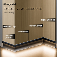 Profilé LED contemporain en aluminium avec éclairage pour décoration murale, bande de base et moulures de sol