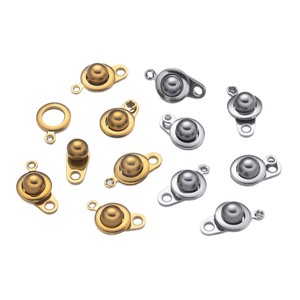 Stainless Steel <b>Snap</b> Clasps Round Gold Silver For <b>Bracelet</b> Making Jewelry Findings AC4752 - Product Image 5