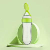 도매 여러 색상 90ml zable 실리콘 아기 병 BPA 무료 아기 먹이