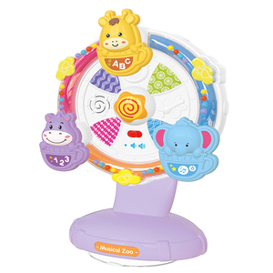 MILI hayvan dönme dolap dönüş müzik oyuncak erken öğrenme için yüksek sandalye tepsi geliştirme oyuncak bebekler için - Product Image 1