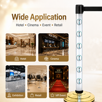 Poste de Barrera Inteligente con Iluminación LED RGBW Recargable, Ángulo de Haz de 360 Grados, para Control de Multitudes en Exposiciones y Ferias Comerciales, con Certificación CE/FCC