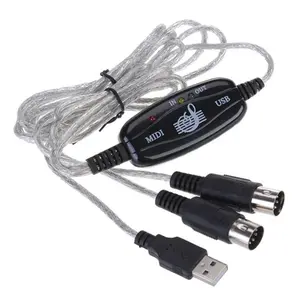 USB MIDI kablosu dönüştürücü PC müzik klavye adaptörü USB klavye PC MIDI arabirim adaptörü kablosu yüksek kalite