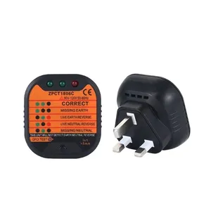 Wholesales Grounding Sense UK Socket Tester Safety Instrument Electric Outlet Receptacle Tester