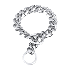 犬用ステンレス鋼キューバカーブリンクネックレス15mm金メッキスリップチェーン犬用 - Product Image 1