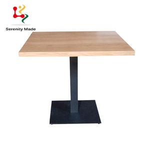 Meubles de restaurant en <span class=keywords><strong>bois</strong></span> massif de <span class=keywords><strong>haute</strong></span> qualité, plateau carré, café, café, <span class=keywords><strong>table</strong></span> à manger avec base en métal, vente en gros - Product Image 1