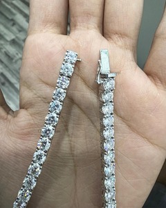 Premium Quality Moissanite Tennis Chain <b>Necklace</b> Stylish Jewelry with <b>Long</b> Lasting and Fine Finish Available At Best Price - Product Image 2