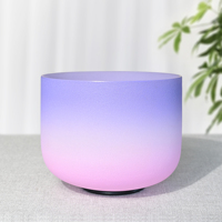Bol chantant en cristal de quartz dégradé Jinfang Aria 432Hz 440Hz pour bain sonore, méditation, yoga, guérison avec mallette de transport