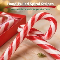 Holiday Sale Creative Christmas Candy 12-Piece 12g Glucose Gift Box Walking-Cane Lollipops High-Appeal Snacks for Kids