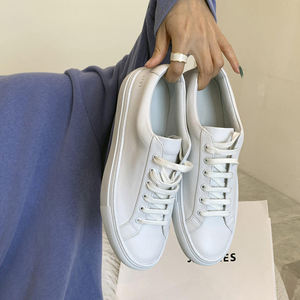 Zapatillas Planas Blancas de Cuero Genuino, Tendencia 2025, Diseño Original Clásico, Estilo Skate, para Caminar - Product Image 4