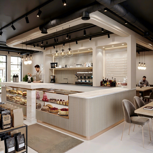 Diseño Interior de Cafetería de Lujo Industrial Moderno, Solución Integral de Mobiliario Personalizado para Cafeterías y Tiendas Minoristas - Product Image 1