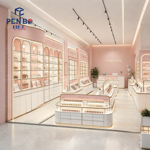 ร้านเพนโบ จำหน่ายอุปกรณ์เสริมความงามระดับมืออาชีพ ออกแบบตู้โชว์เครื่องสำอางสีชมพูสุดหรู สำหรับโชว์รูมเครื่องสำอางและตกแต่งร้านค้า - Product Image 5