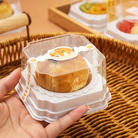 W-211 - Boîte d'emballage en plastique PET transparente octogonale pour gâteau de lune à la crème d'œuf et peau de neige, épaisseur 1 mm