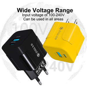 Mini Cargador Rápido QC3.0 PD 3.0 USB-<span class=keywords><strong>C</strong></span> PD 25W con Protección OTP, Cargador Móvil con Enchufe EU/US/UK/KR, Adaptador de Pared - Product Image 5