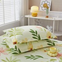 Penjualan laris sarung bantal datar bersirkulasi motif bunga tanaman Set tiga potong ukuran King katun 100% untuk rumah sakit