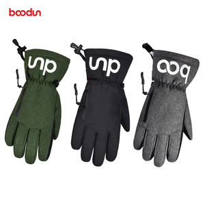 Gants de ski d'hiver Boodun, vert militaire, imperméables, compatibles avec les écrans tactiles, unisexes, pour le cyclisme en plein air, la randonnée en montagne, doublés de polaire, chauds, coupe-vent - Product Image 3