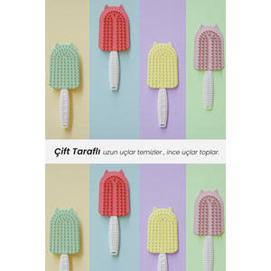 หวีซิลิโคนสำหรับสัตว์เลี้ยง ATA HOME ดีไซน์ใหม่ สำหรับแมวและสุนัข แปรงกำจัดขนนุ่ม พร้อมด้ามจับตามหลักสรีรศาสตร์ ราคาประหยัด - Product Image 4