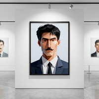 Portrait abstrait d'homme, peinture imprimée écologique sur toile pour la décoration murale moderne de salon intérieur