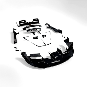 Kit carrosserie Ferrari <span class=keywords><strong>SF90</strong></span> en fibre de carbone sèche MSY : Lame avant, diffuseur arrière, spoiler, jupes latérales, canards, capot moteur - Product Image 2