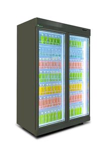 Réfrigérateur vertical de grande capacité pour supermarché, avec <span class=keywords><strong>deux</strong></span> portes vitrées, pour boissons / congélateur - Product Image 3