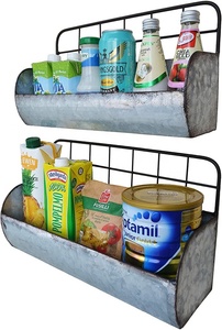 Gegalvaniseerd Metalen Boerderij Muur Opslag Houder Voor Keuken Wasruimte Badkamer Metalen Opknoping Draad Mand - Product Image 6