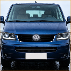 สำหรับ Volkswagen Multivan Cavarelle <span class=keywords><strong>T5</strong></span> ปี 2003 ถึง 2009 T6 ชุดไฟหน้าโปรเจคเตอร์เลนส์ทรง 1 สีดำ พร้อมกรอบตกแต่ง อัพเกรดเปลี่ยนทดแทน - Product Image 4
